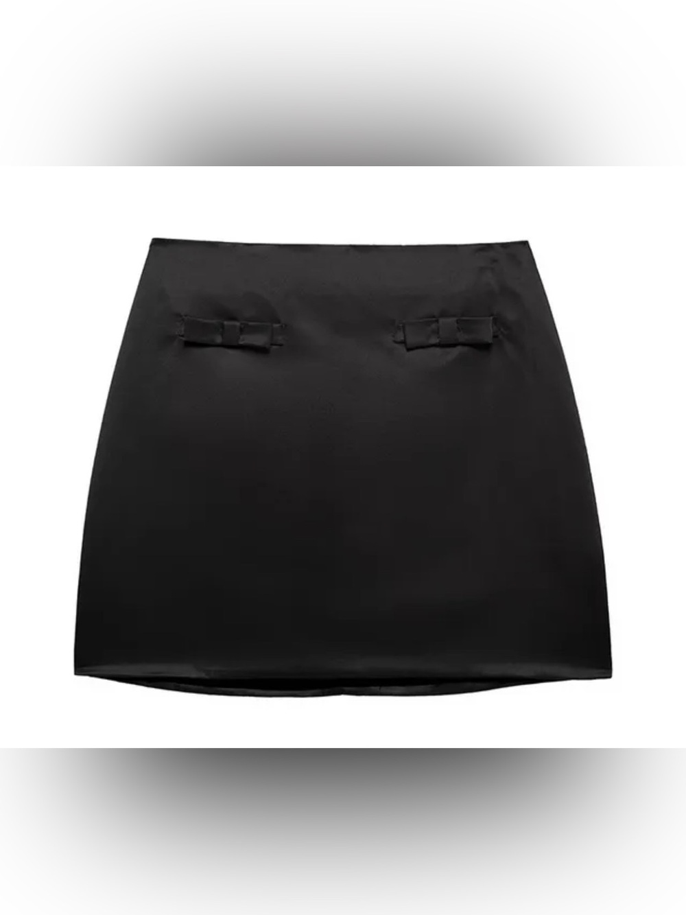 H&M NWT Black Mini Skirt with Front Bow Details Size 16